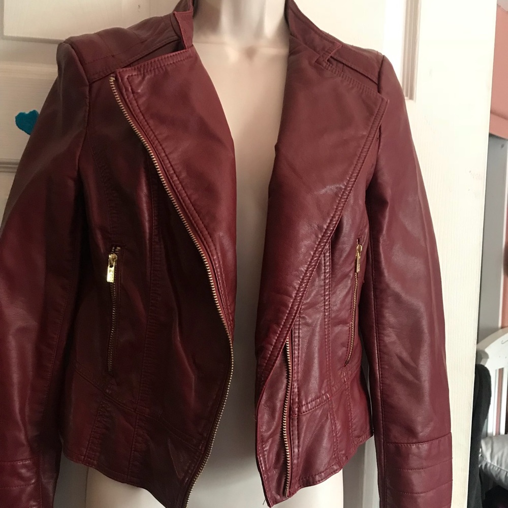 Burgundy Black Rivet Jacket